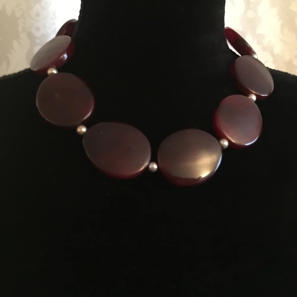 Vintage 60’s Burgundy Ovals necklace
